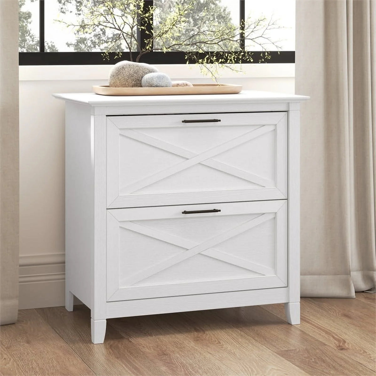 Oak 2 Drawer Wood File Cabinet E553950