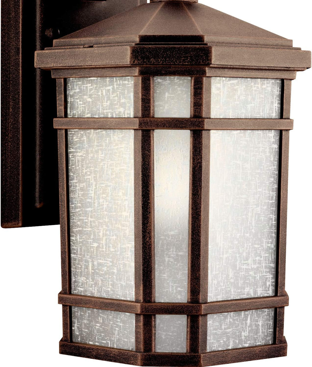 1 Light Outdoor Wall Light with Etched Linen Glass G903172