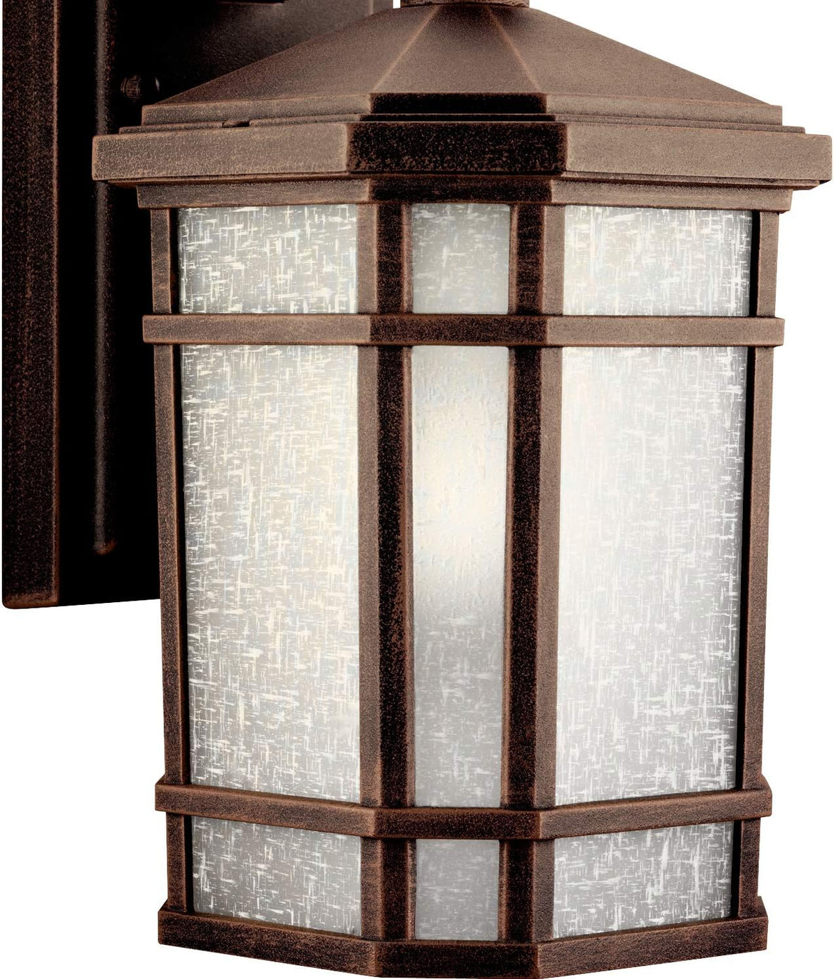1 Light Outdoor Wall Light with Etched Linen Glass G903172