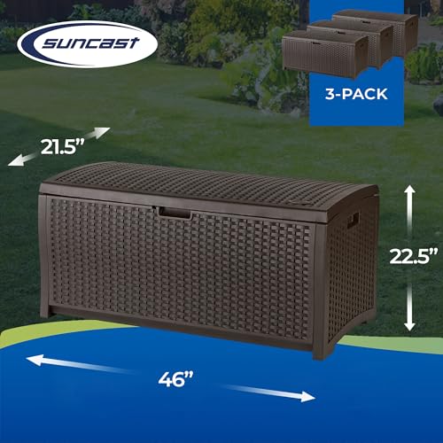 73 Gallon Mocha Brown Resin Deck Box H882490