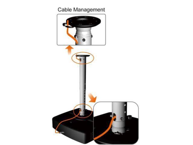 Black/Silver Ceiling Projector Mount F632