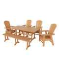 6-Piece All Weather Outdoor Dining Set with Bench V2081