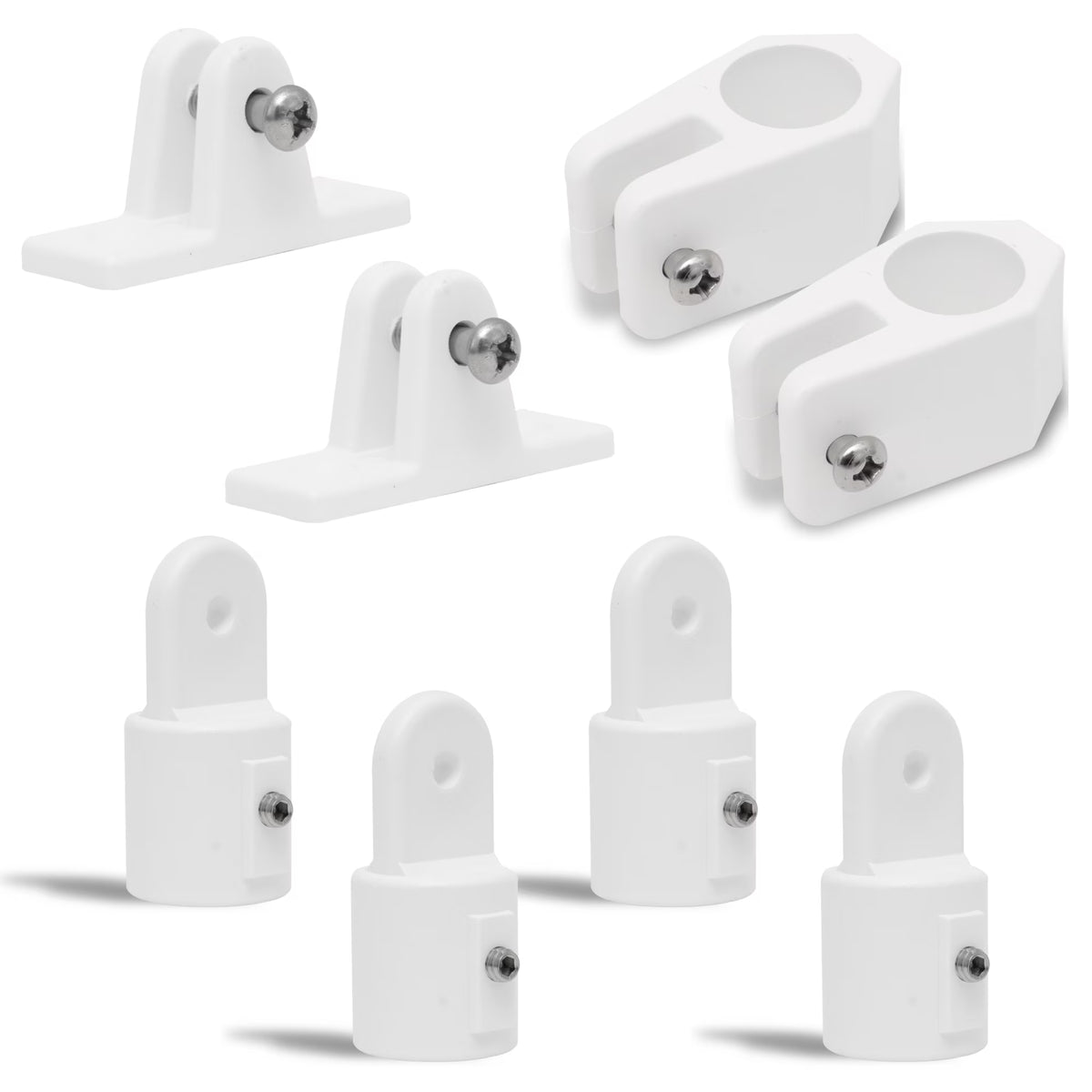 2 Bow Marine Bimini Top Set 8 Piece, 7/8 inch White Nylon Z5857