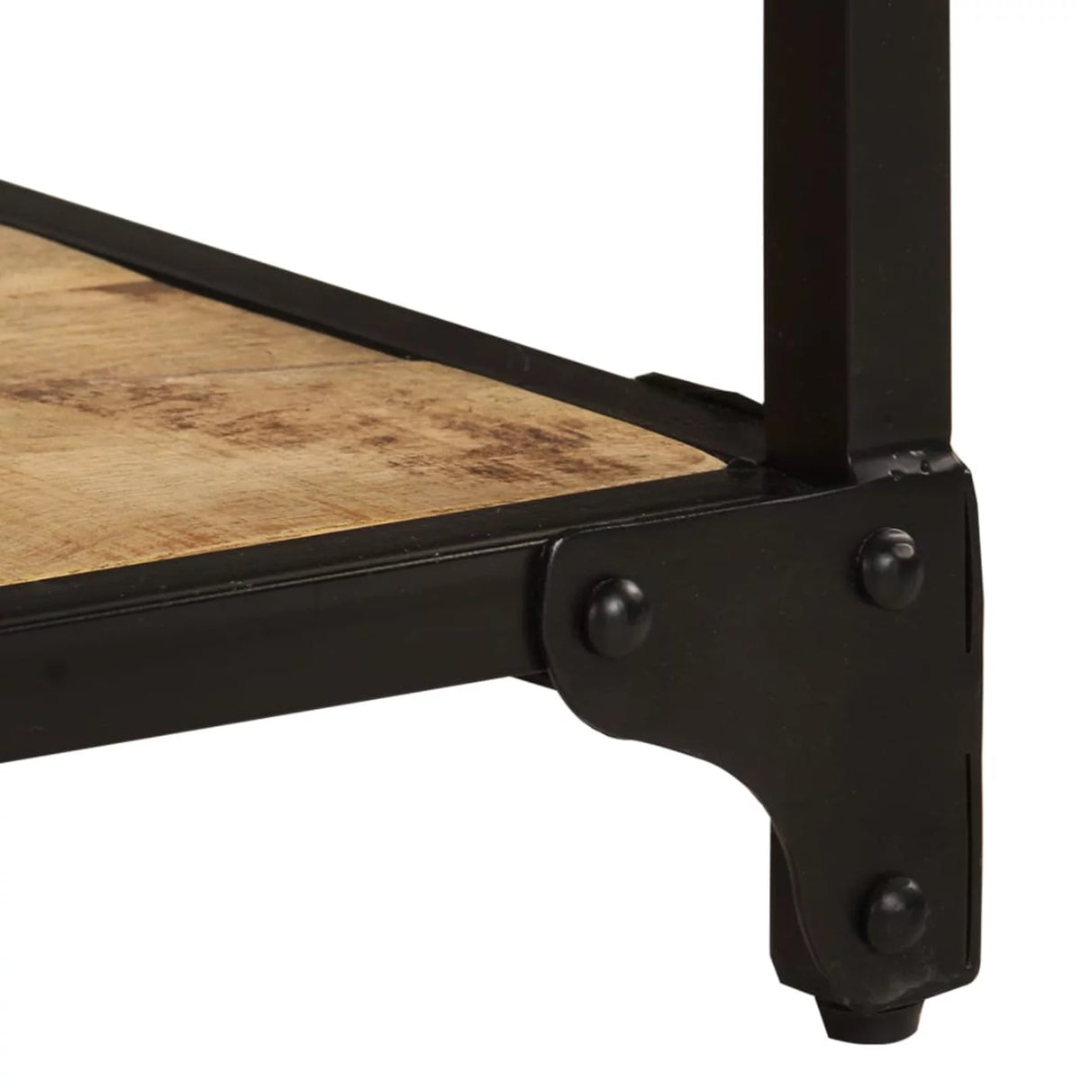 Coffee Table with Storage Shelf Mango Wood Iron Frame Y25001