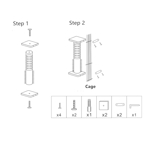 2-Pack Cage Mounted Cat Scratching Post with Self Groomer and Massager K770204