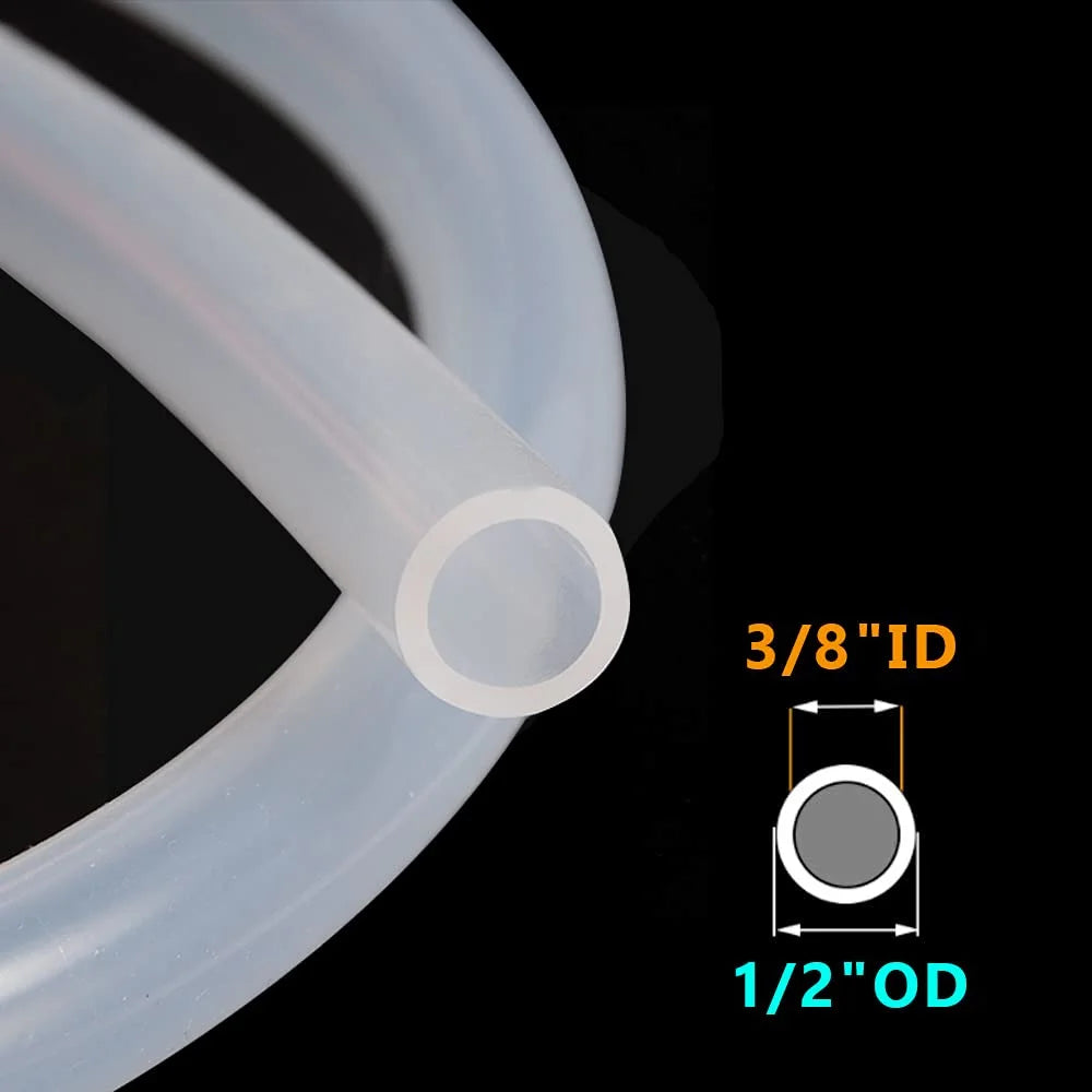 3/8" ID x 1/2" OD Silicone Tubing Food Grade Pure Silicon Tube, 9.84ft Length E42564