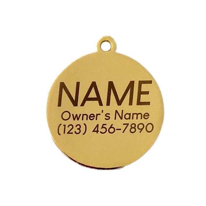 Gold & White Pet ID Tag W20844