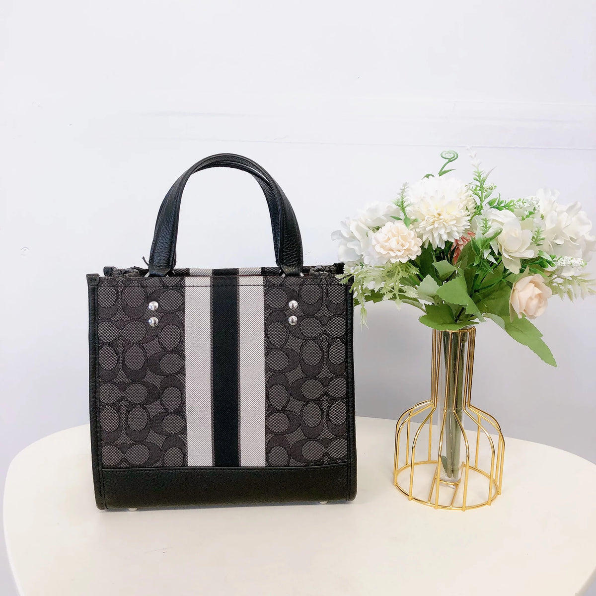 Black Signature Jacquard Tote E565