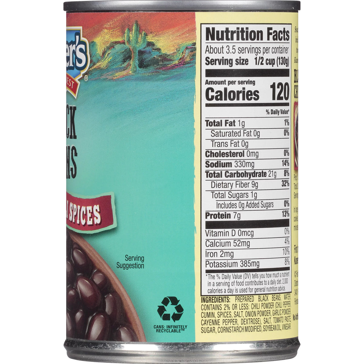 Black Beans Cumin and Chili Spices 15 oz M975040