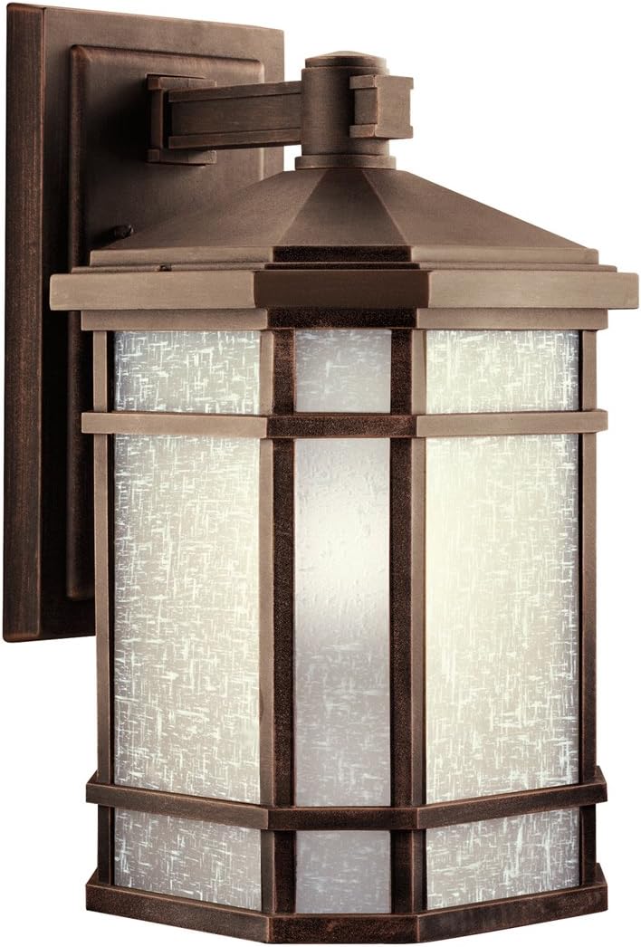 1 Light Outdoor Wall Light with Etched Linen Glass G903172