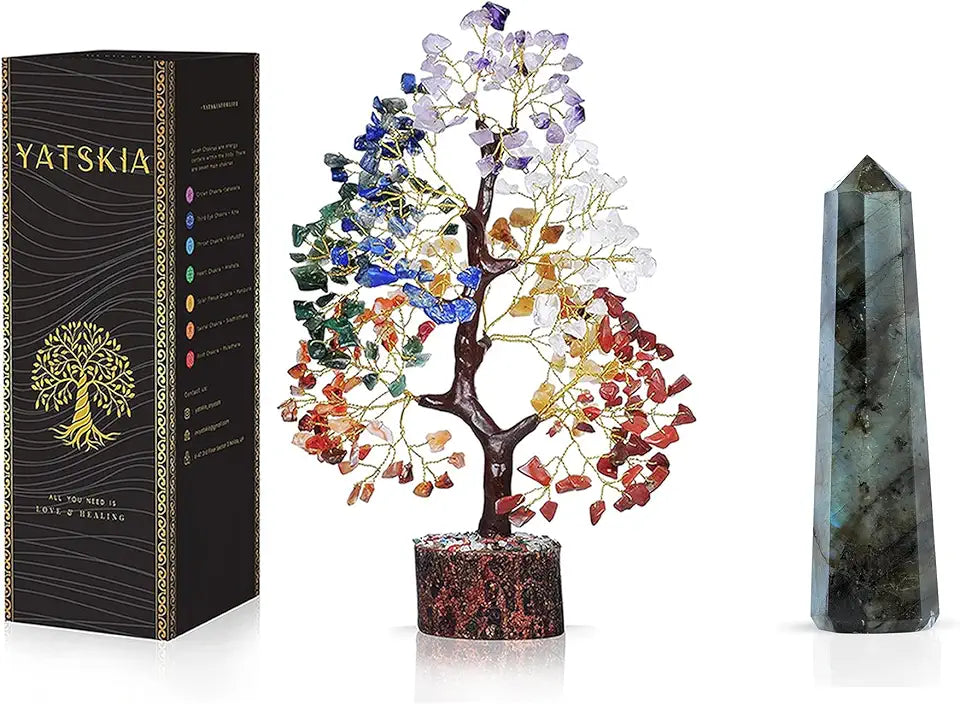 Labrodorite Crystal 7 Chakra Tree F23540