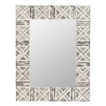 Distressed Metal Wall Mirror with Embossed Frame C90353