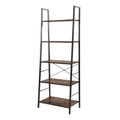 Rustic Brown Wood 5-Shelf Freestanding Bookcase S38415