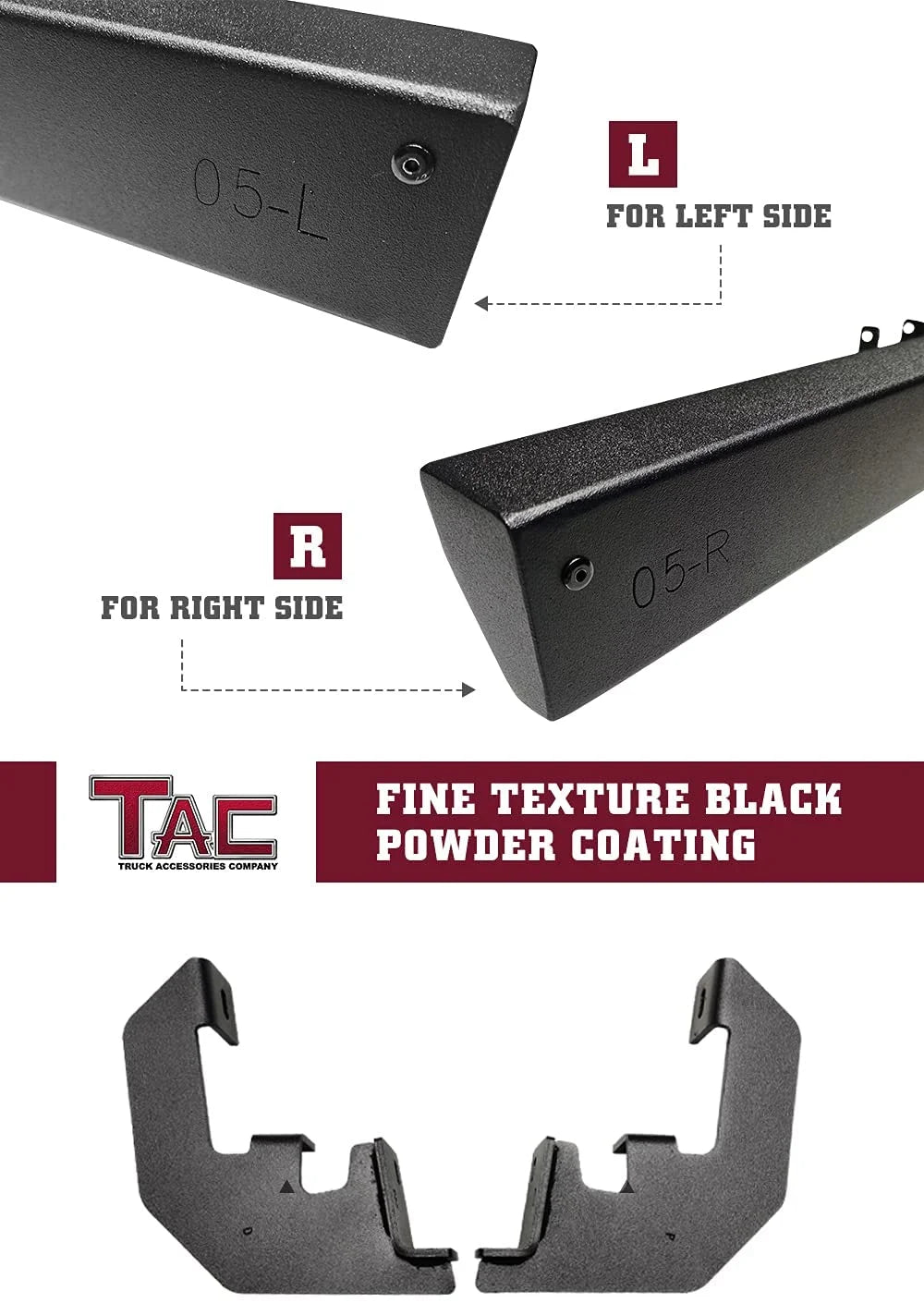 Black Off-Road Side Steps Nerf Bars Rock Slider (2pcs) A608