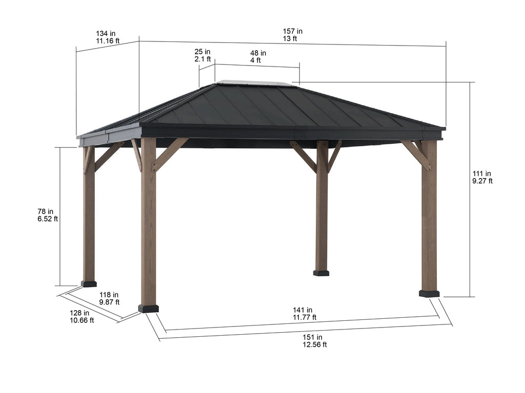 11 ft. x 13 ft. Hardtop Gazebo Z5303