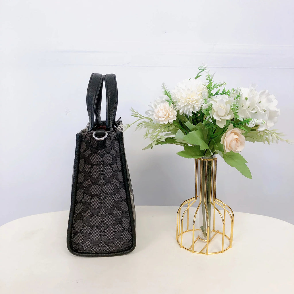 Black Signature Jacquard Tote E565