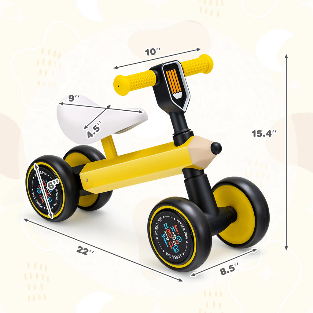 Baby Balance Bike No Pedal Yellow R546845