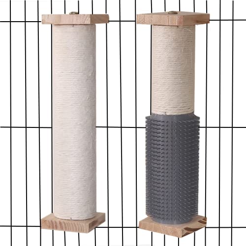 2-Pack Cage Mounted Cat Scratching Post with Self Groomer and Massager K770204