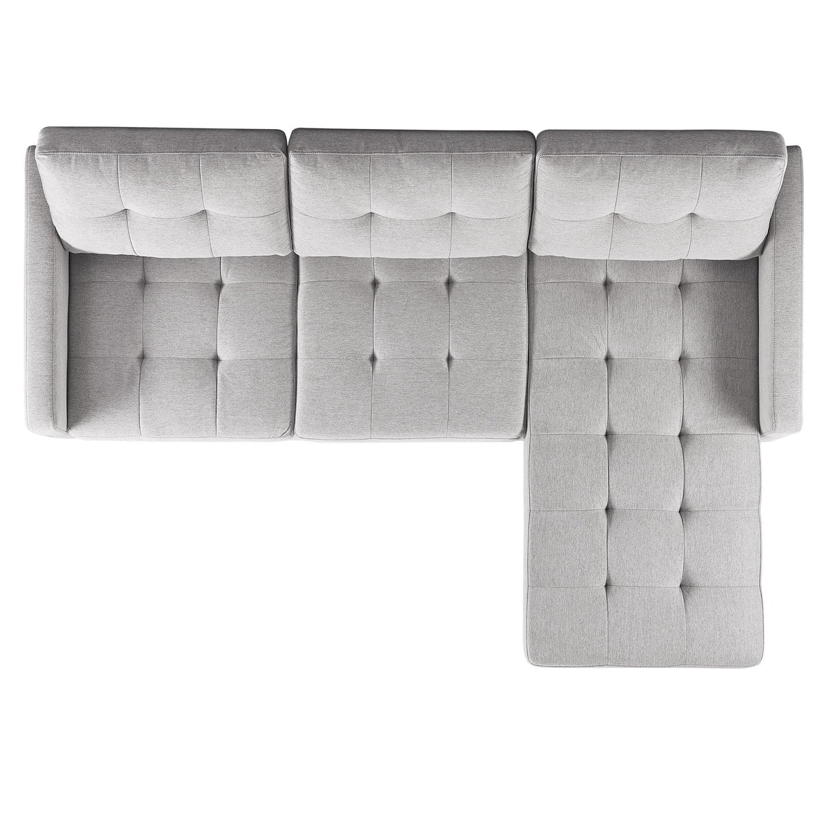 Light Grey Convertible Sectional Sofa with Ottoman N676582