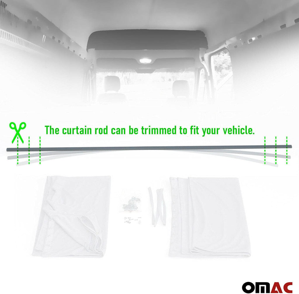 Grey Van Divider Curtains Sunshade Blinds Kit 2 pcs. Curtains 1pcs. Profiles Screws Z98645
