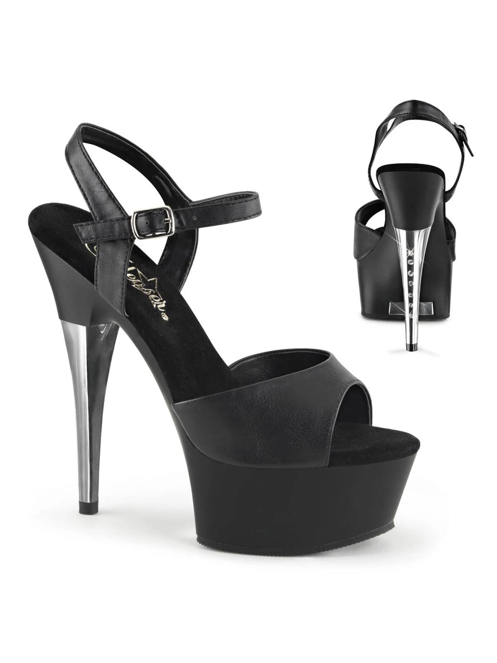 Black Faux Leather Captiva-609 Shoes B6749