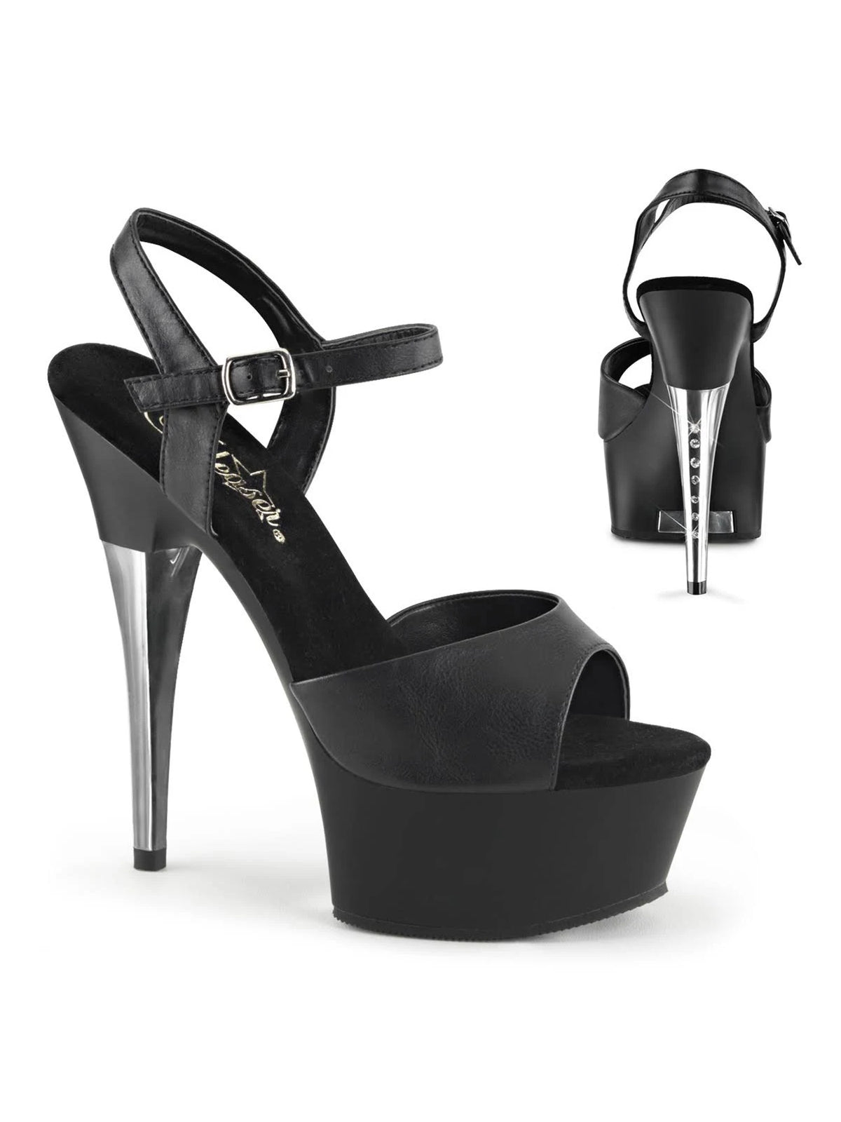Black Faux Leather Captiva-609 Shoes B6749