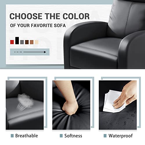 Black PU Leather Recliner Chair H9071