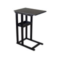 Solid Acacia Wood C Table with Storage Tray - Black M521