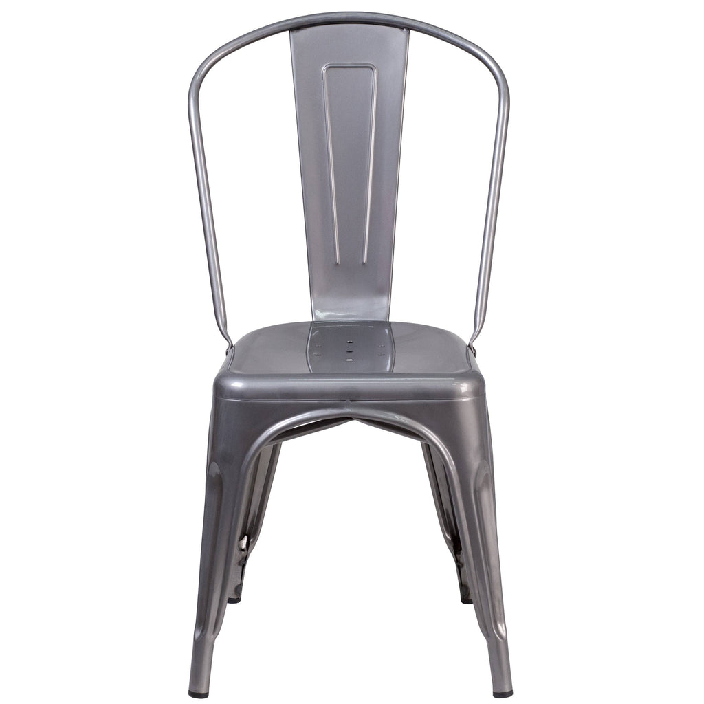 Grey Metal Stackable Indoor Chair O90609