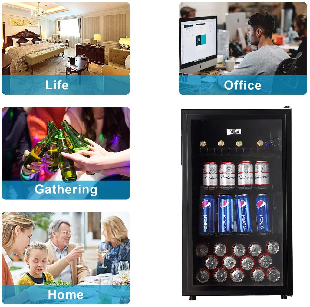 120 Can Beverage Fridge Glass Door J13178