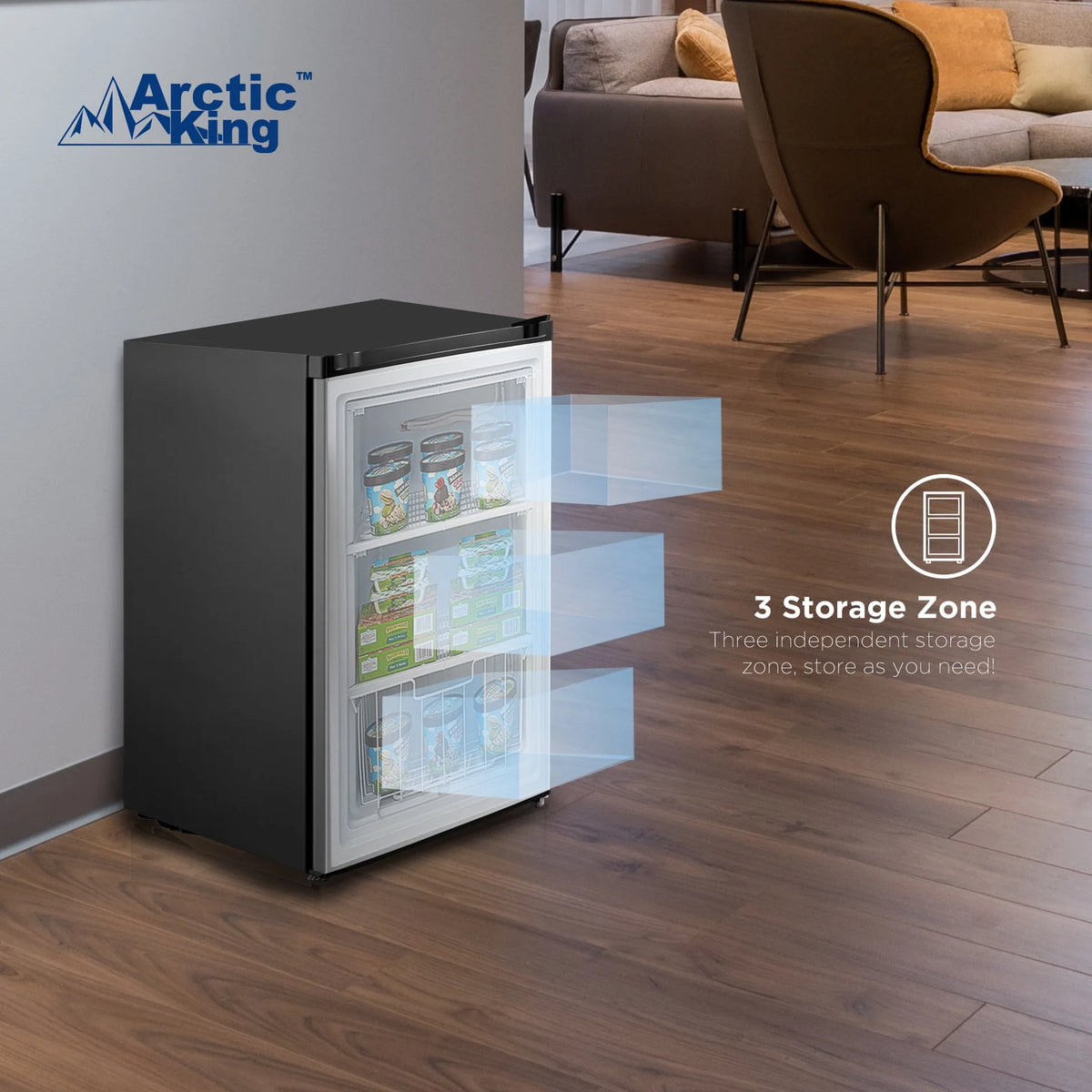 3.0 Cu ft Upright Freezer Stainless Steel O447588