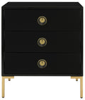 Black/Brass 3-Drawer Side Table L8478