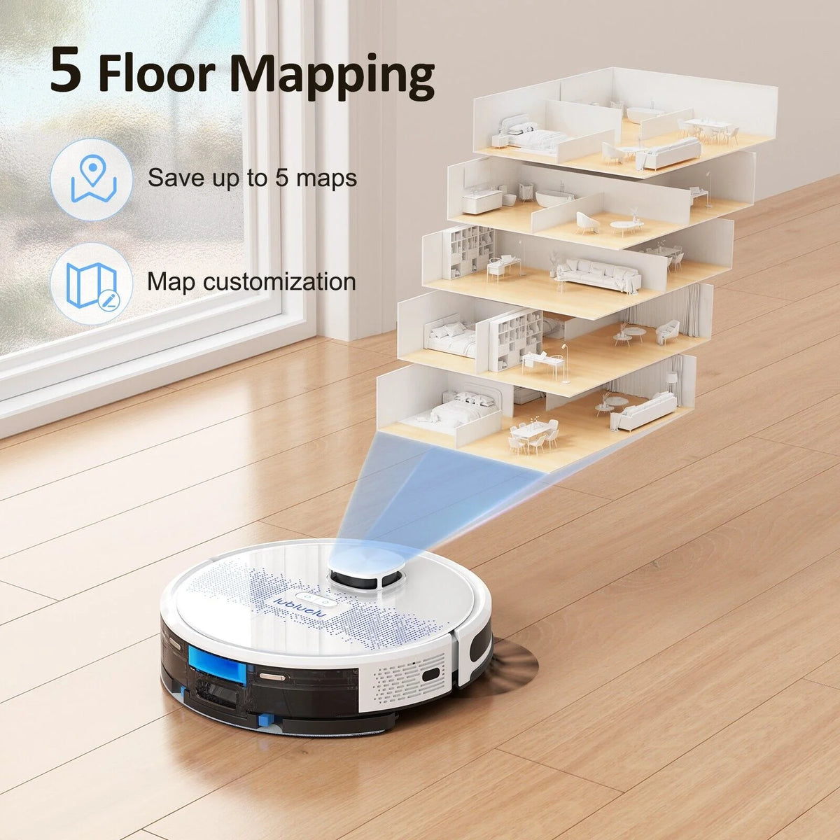 2in1 Robot Vacuum and Mop Combo 230ML White M90590