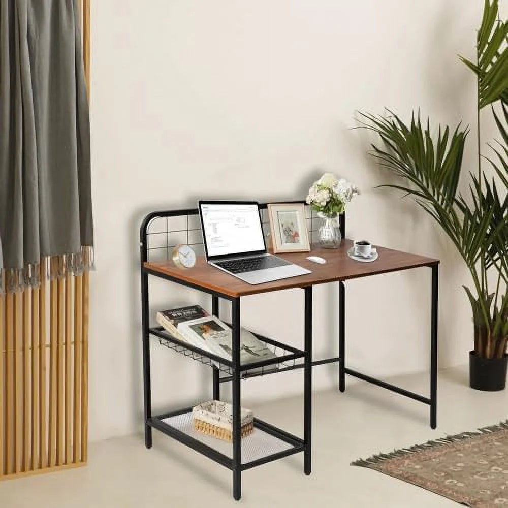 40 inch Computer Desk with 2-Tier Shelves S9682