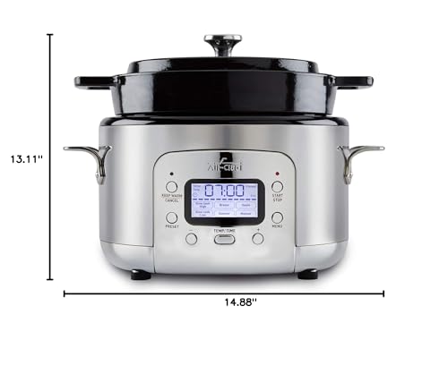 5 Quart 7-in-1 Electric Slow Cooker with Stainless Steel and Cast Iron H601