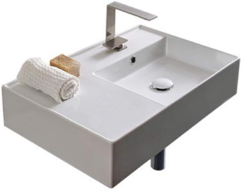White One Hole Bathroom Sink M90313