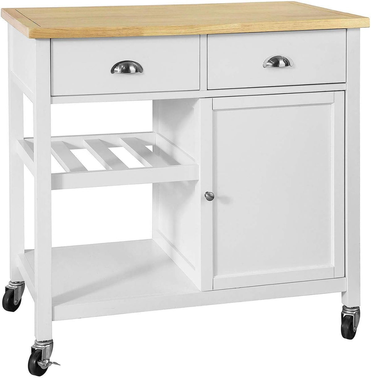 Kitchen Cart with Rubber Wood Top and Drawer I9532