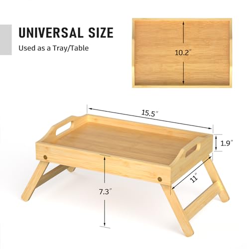 Bamboo Serving Tray with Folding Legs A615