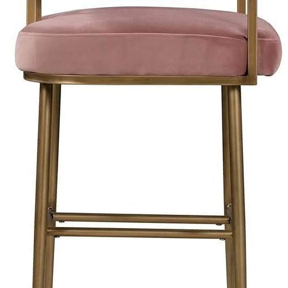 Blush Velvet Upholstered Barstool Z1322