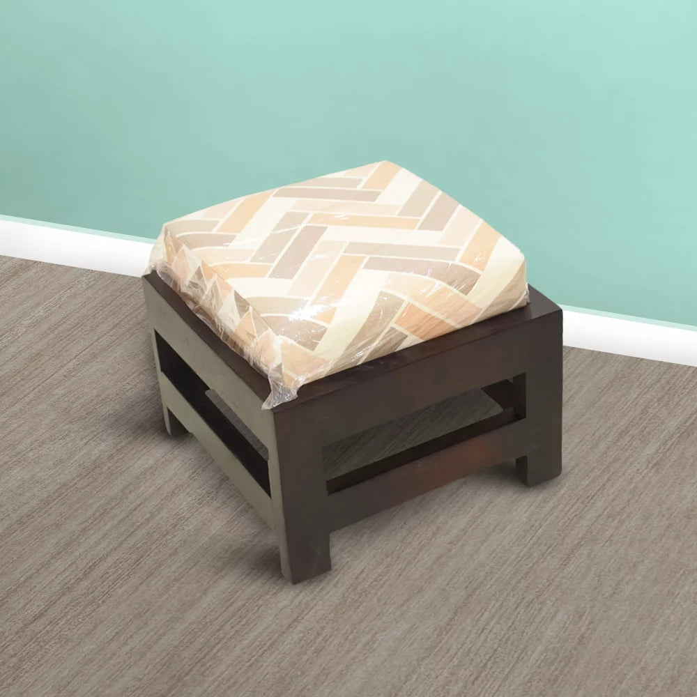 Handmade 100% Mango Wood Light Walnut Rectangular Indoor Stool D62497