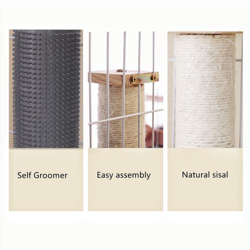 2-Pack Cage Mounted Cat Scratching Post with Self Groomer and Massager K770204