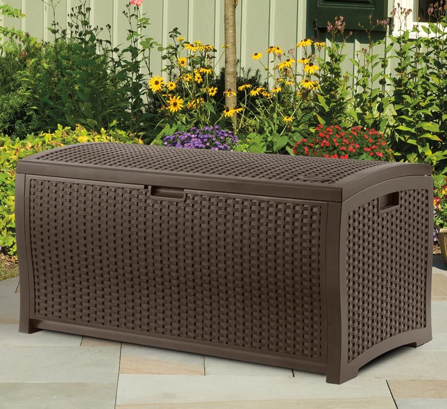 73 Gallon Mocha Brown Resin Deck Box H882490