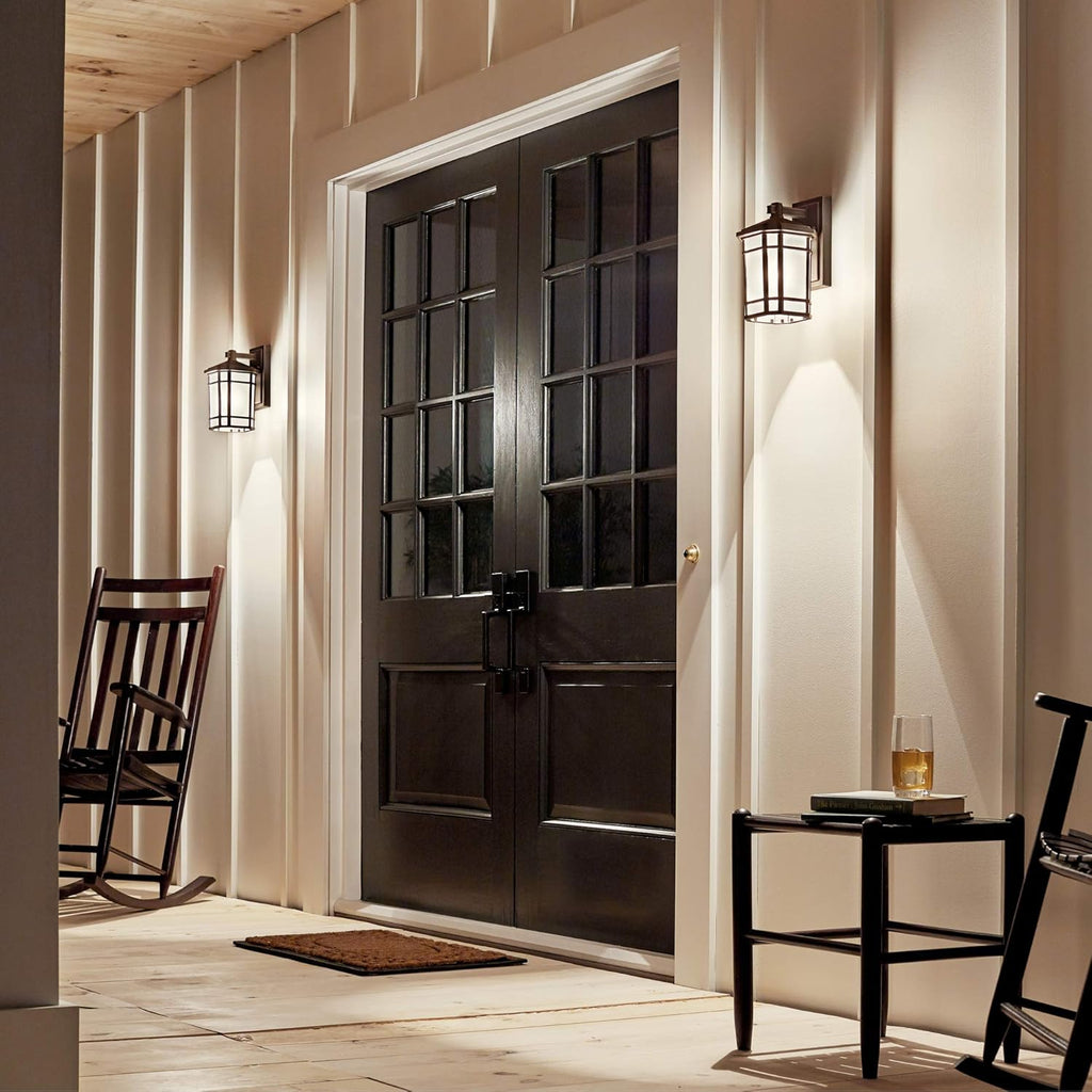 1 Light Outdoor Wall Light with Etched Linen Glass G903172