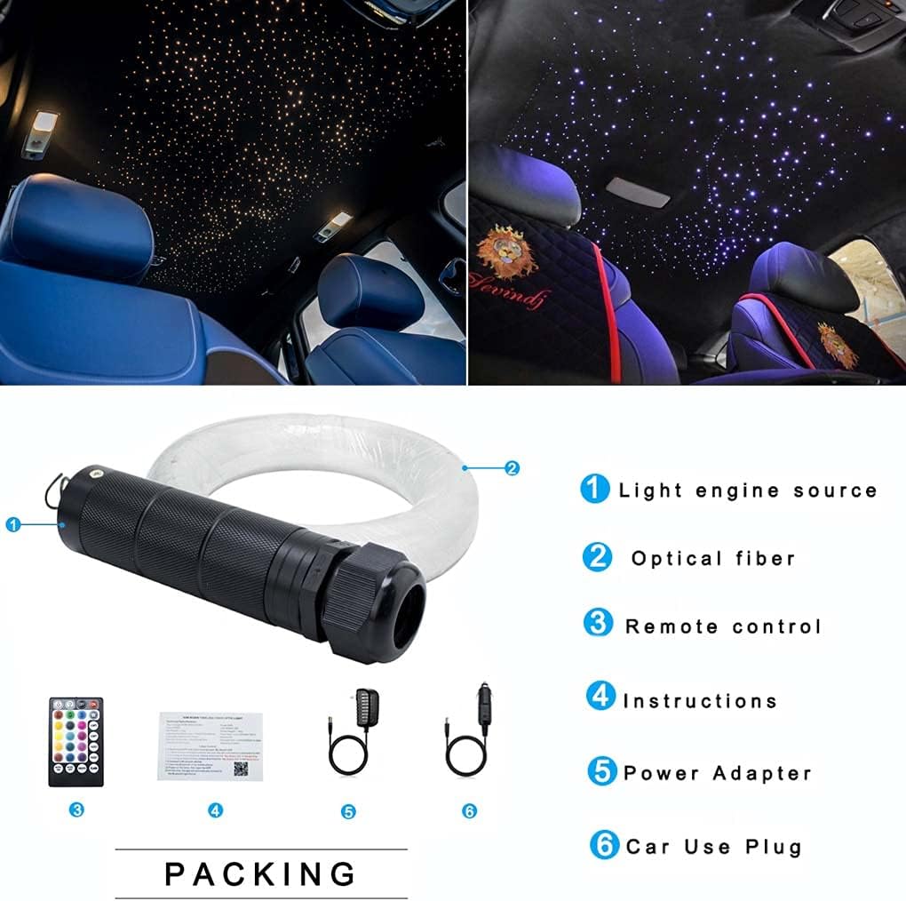 Bluetooth RGBW LED Fiber Optic Star Ceiling Light Kit M452