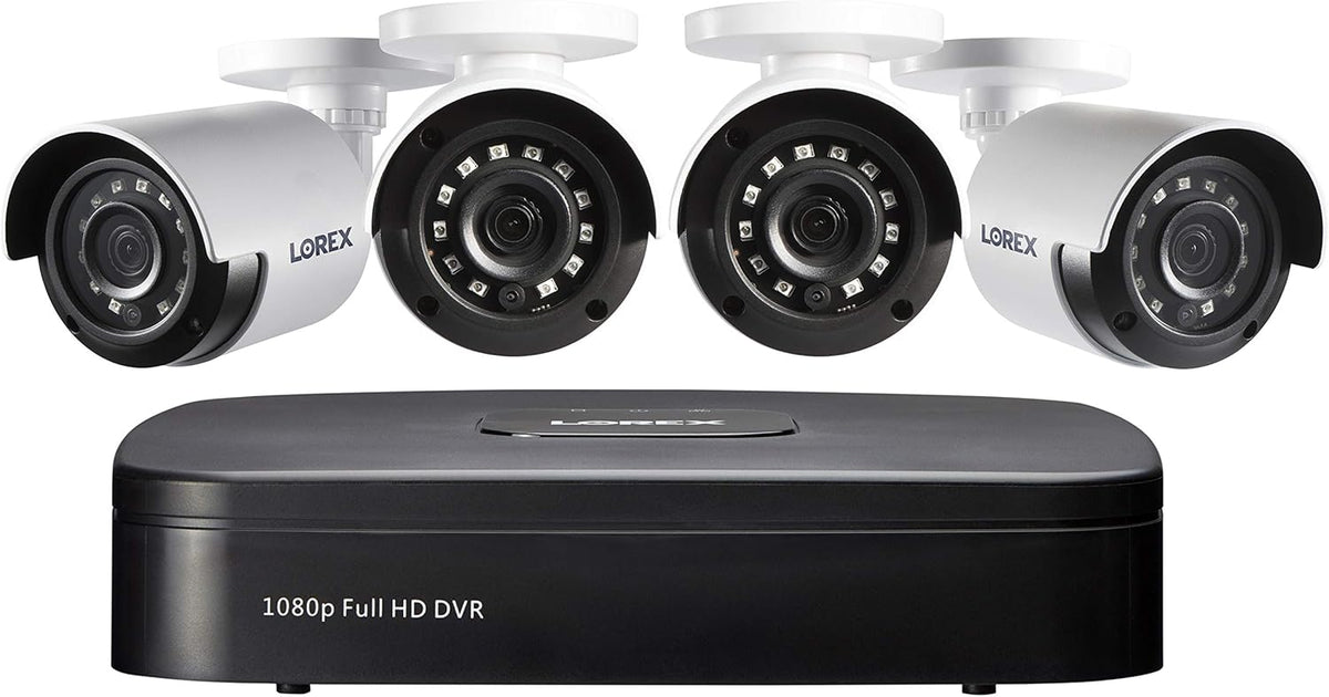 1080p Wired Weatherproof Security System with 4 Bullet Cameras and 1TB DVR F9813