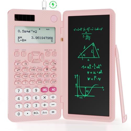 82 MS Foldable 2-Line Display Scientific Calculator with Writing Tablet, Solar and Battery Powered Z4340