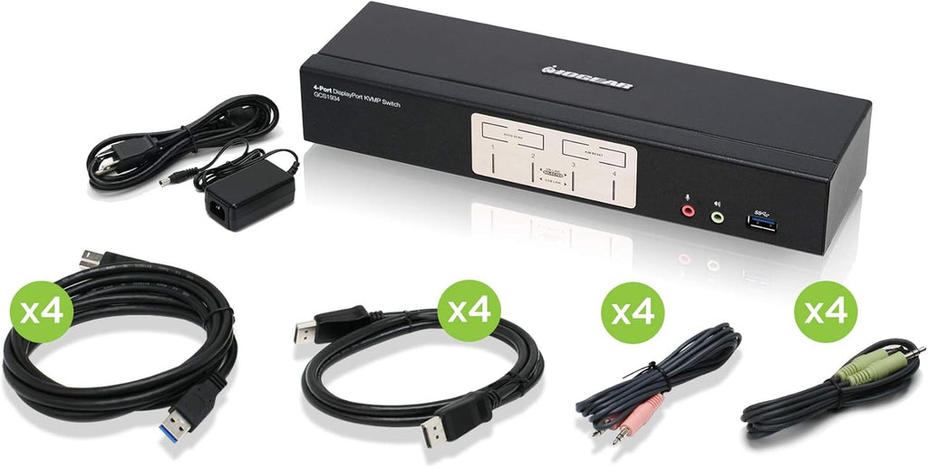 4-Port 4K DisplayPort KVMP Switch with Dual Video Out N2631