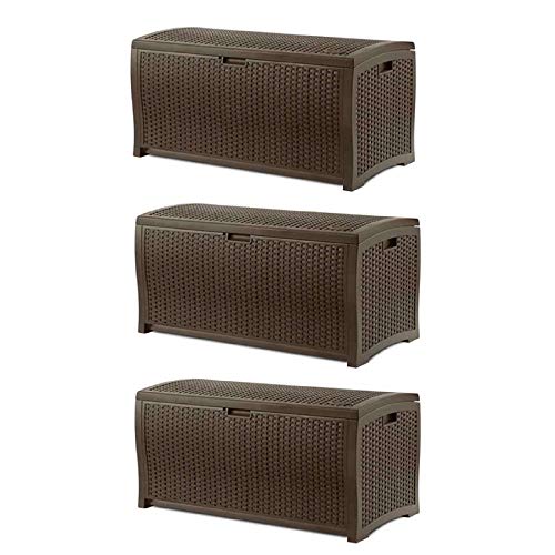 73 Gallon Mocha Brown Resin Deck Box H882490
