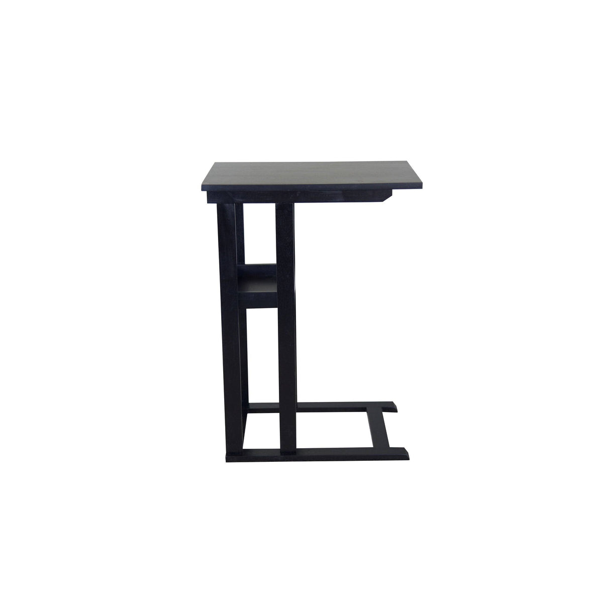 Solid Acacia Wood C Table with Storage Tray - Black M521