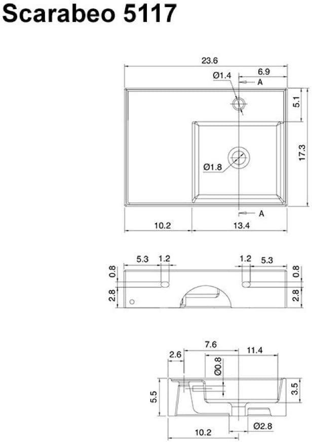 White One Hole Bathroom Sink M90313